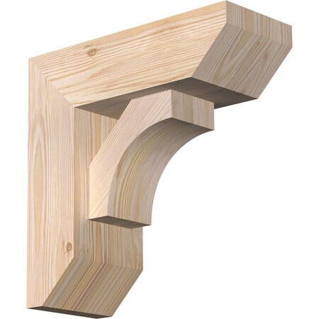Ekena Millwork Westlake Slat Smooth Bracket w/ Offset Brace, Douglas Fir, 5 1/2"W x 14"D x 14"H BKT0604X14X14WTL06SDF